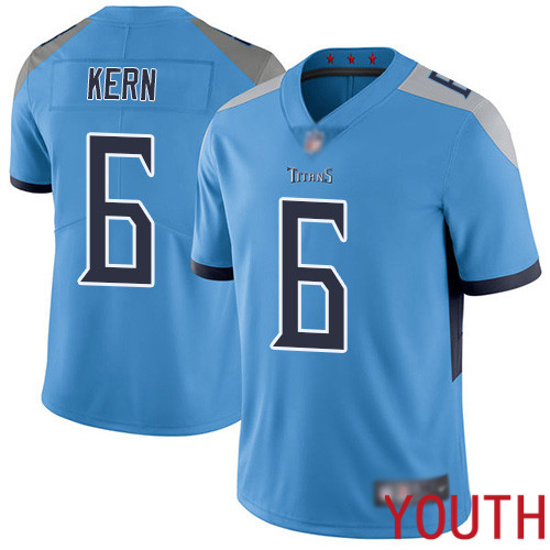 Tennessee Titans Limited Light Blue Youth Brett Kern Alternate Jersey NFL Football #6 Vapor Untouchable->youth nfl jersey->Youth Jersey